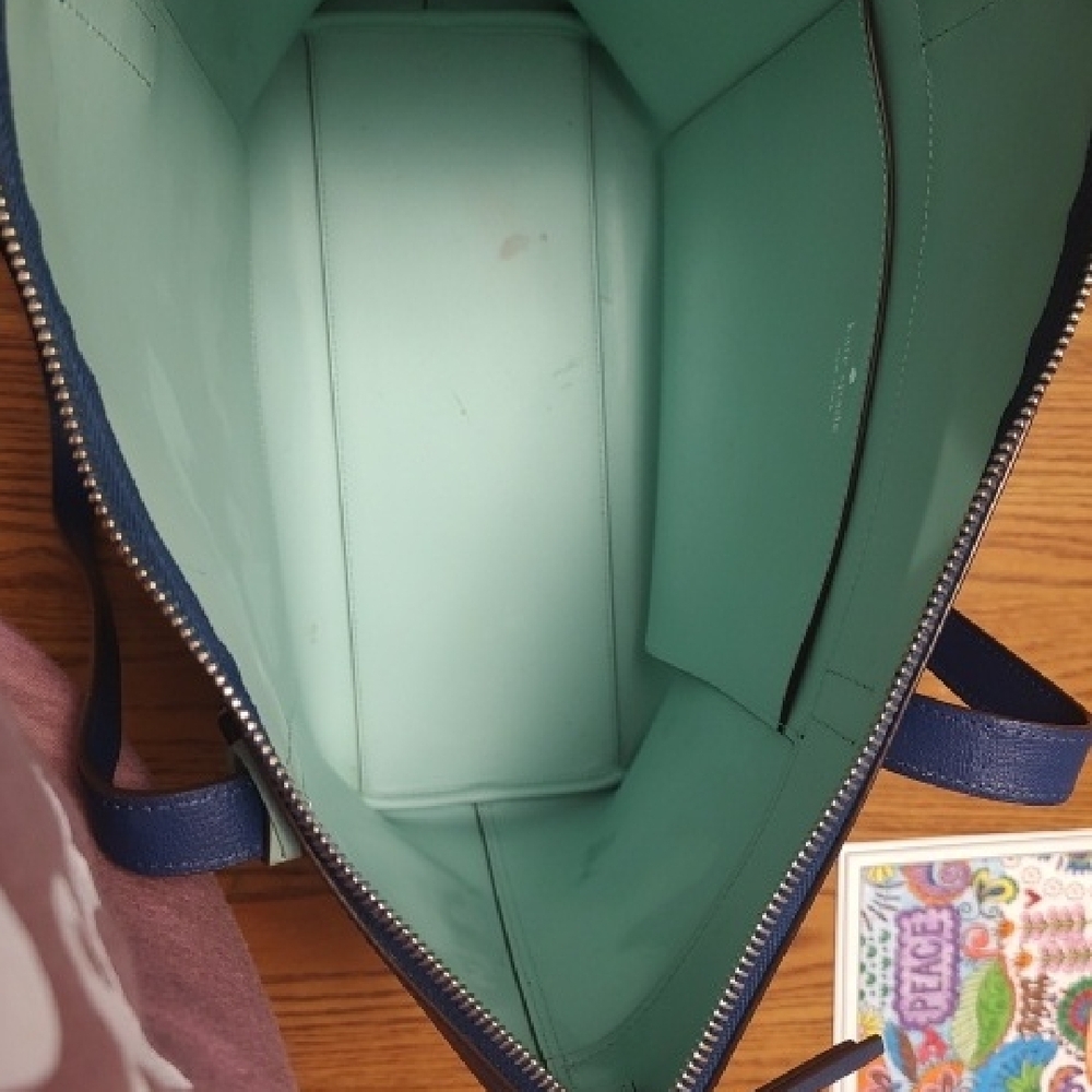 kate spade Navy Blue Tote with Mint Charm - Picture 2 of 3